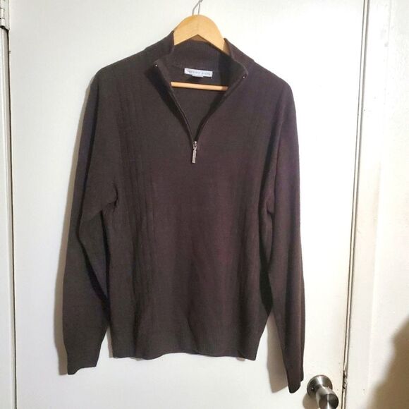 Geoffrey Beene Men's Pullover Brown Sweater Size L - Picture 5 of 9